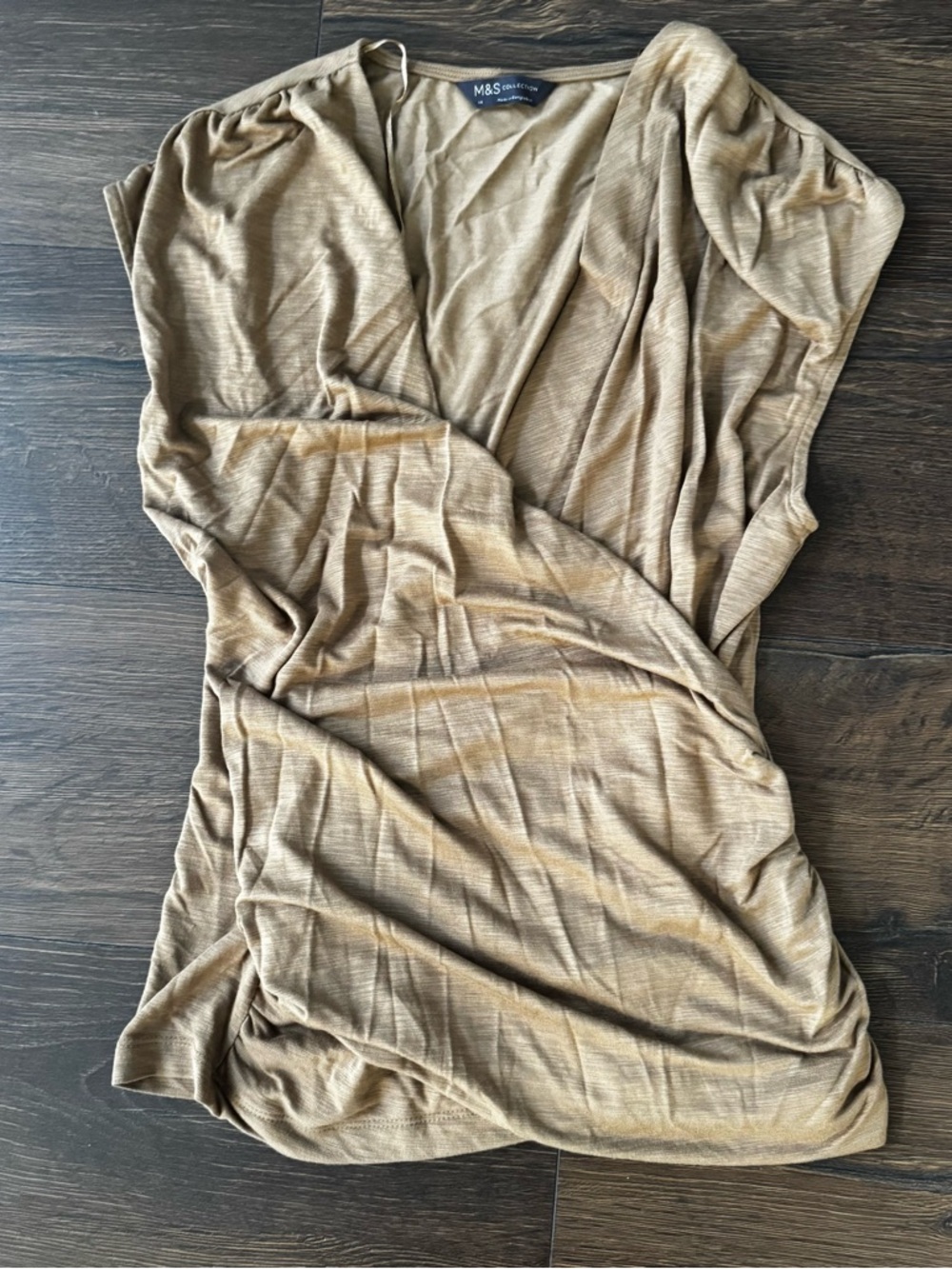M&S Collection Lightweight Wrap-Style Top in Camel